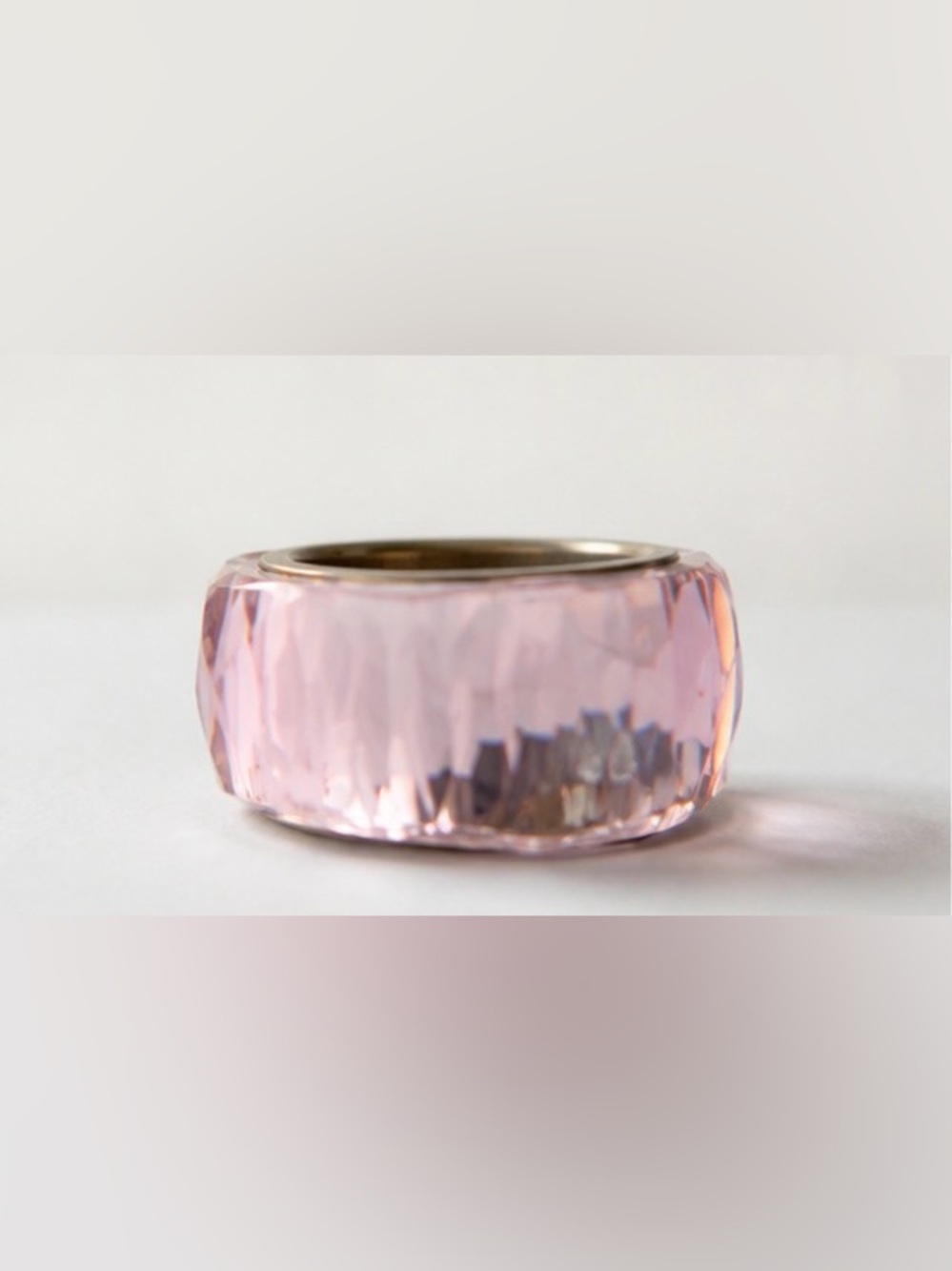 Swarovski Nirvana Pink Crystal Statement Ring Size 52 US 5.75 Faceted Vintage